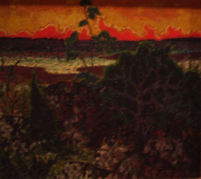 konrad magi Landscape with red cloud China oil painting art